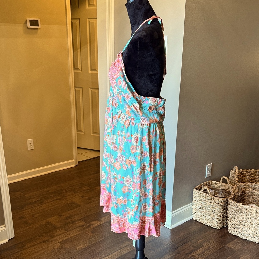 Cupshe Floral Halter Dress in Pink and Blue - Picture 5 of 8